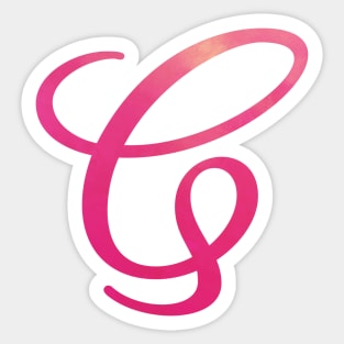 Letter G Monogram, Pink Color Personalized Design Sticker